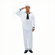 Mens Sailor Costume - White Navy Captain - One Size (Halloween & Fancy Dress)