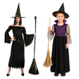 Gothic Witch Family Costume Set - Womens & Girls Group Halloween Fancy Dress