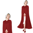 Womens Traditional Red Maid Costume Colonial Olden Days Dress Party Cape
