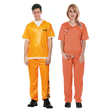 His & Hers Orange Prisoner Couples Costume Set - Jail Convict Halloween Fancy Dress