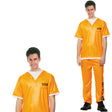 Adult Orange Prisoner Costume - Jail Convict Complete Outfit (Halloween & Fancy Dress)