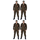 4x Adult Air Force Fighter Pilot Costume Bulk Pack - Top Gun/Army (Group Costume for Halloween & Fancy Dress)