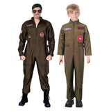 Air Force Fighter Pilot Family Costume Set - Mens & Boys Top Gun Halloween Fancy Dress