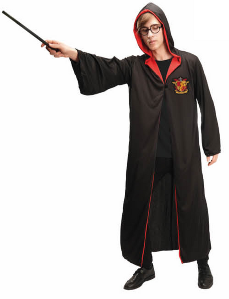 Adult Wizard Robe Cloak Costume Cape Halloween - (Red)