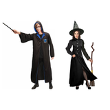 His & Hers Wizard & Wicked Witch Couples Costume Set - Halloween Fancy Dress