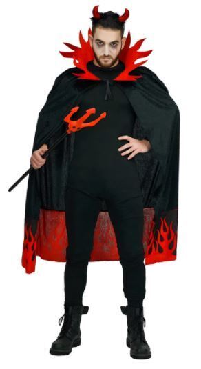 Adult Devil/Demon Costume - Cape & Horns (Halloween & Fancy Dress)