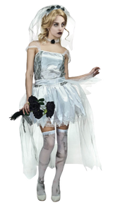 Adult Ghost/Zombie Corpse Bride Costume - Book Week & Halloween Fancy Dress