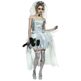 Adult Ghost Zombie Corpse Bride Fancy Dress Up Halloween Book Week Costume