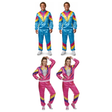 80s Group Costume Set - 2x Blue + 2x Pink Shell Suit Tracksuits (Halloween & Fancy Dress)