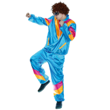 Adult 80s Tracksuit Costume - Blue Retro Neon Shell Suit (Halloween & Fancy Dress)