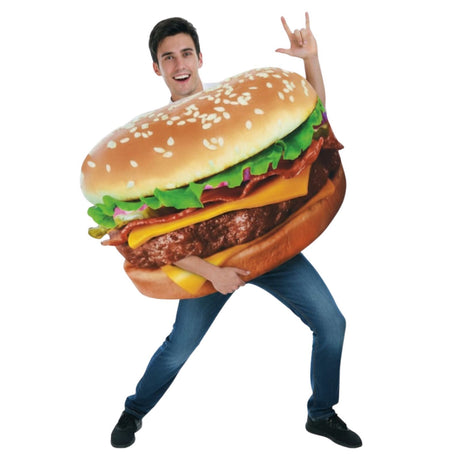Adult Hamburger Costume - Fast Food/Food (Halloween & Fancy Dress)