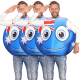 3x Adult Australian Smile Costume - Australia Day Tunic w/ Flag & Smiley Face