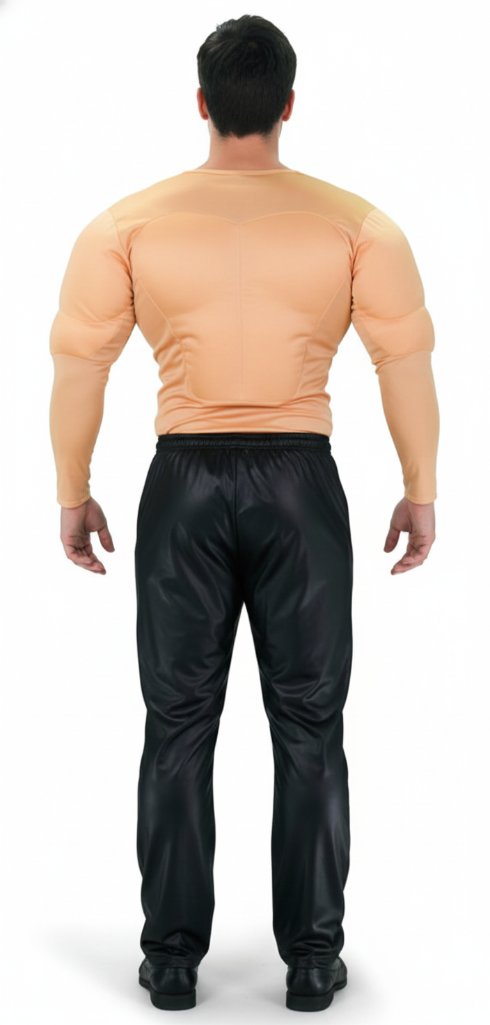 Mens Muscle Man Suit Chest Padded Arms Shirt Beach Top Hero Halloween Costume