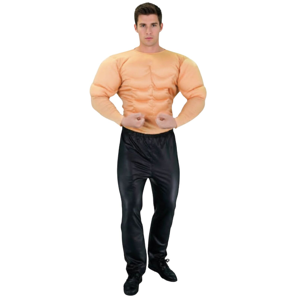 Mens Muscle Man Suit Chest Padded Arms Shirt Beach Top Hero Halloween Costume
