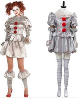 Womens Stephen Kings It Pennywise Evil Clown Halloween Scary Costume Outfit