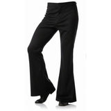 Mens 70s Retro Disco Flare Pants/Trousers - Black (Dance Costume for Halloween & Fancy Dress Party)