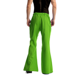 Mens 70s Retro Disco Flare Pants/Trousers - Green (Dance Costume for Halloween & Fancy Dress Party)