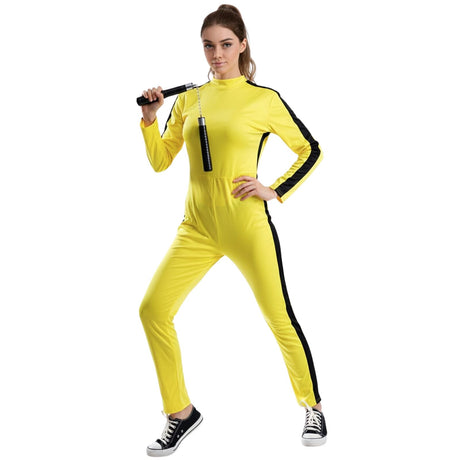 Womens Yellow Martial Arts Fighter Costume - Assassin (Halloween & Fancy Dress)