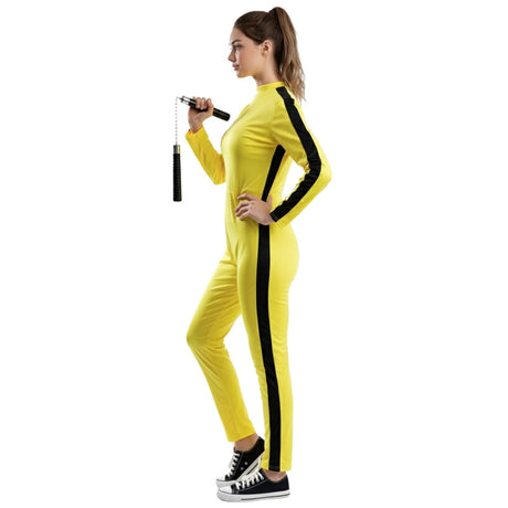 Womens Yellow Martial Arts Fighter Costume - Assassin (Halloween & Fancy Dress)