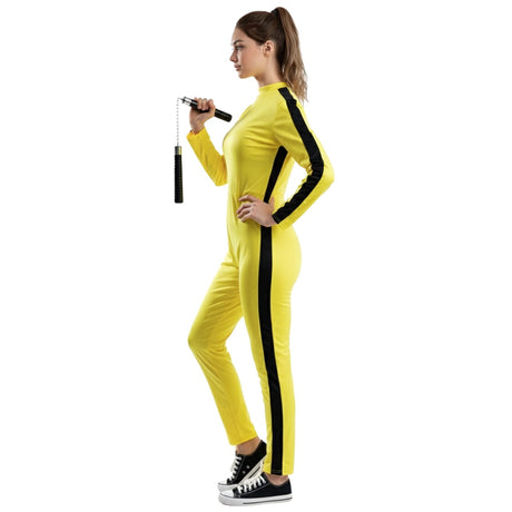 Womens Yellow Martial Arts Fighter Costume - Assassin (Halloween & Fancy Dress)