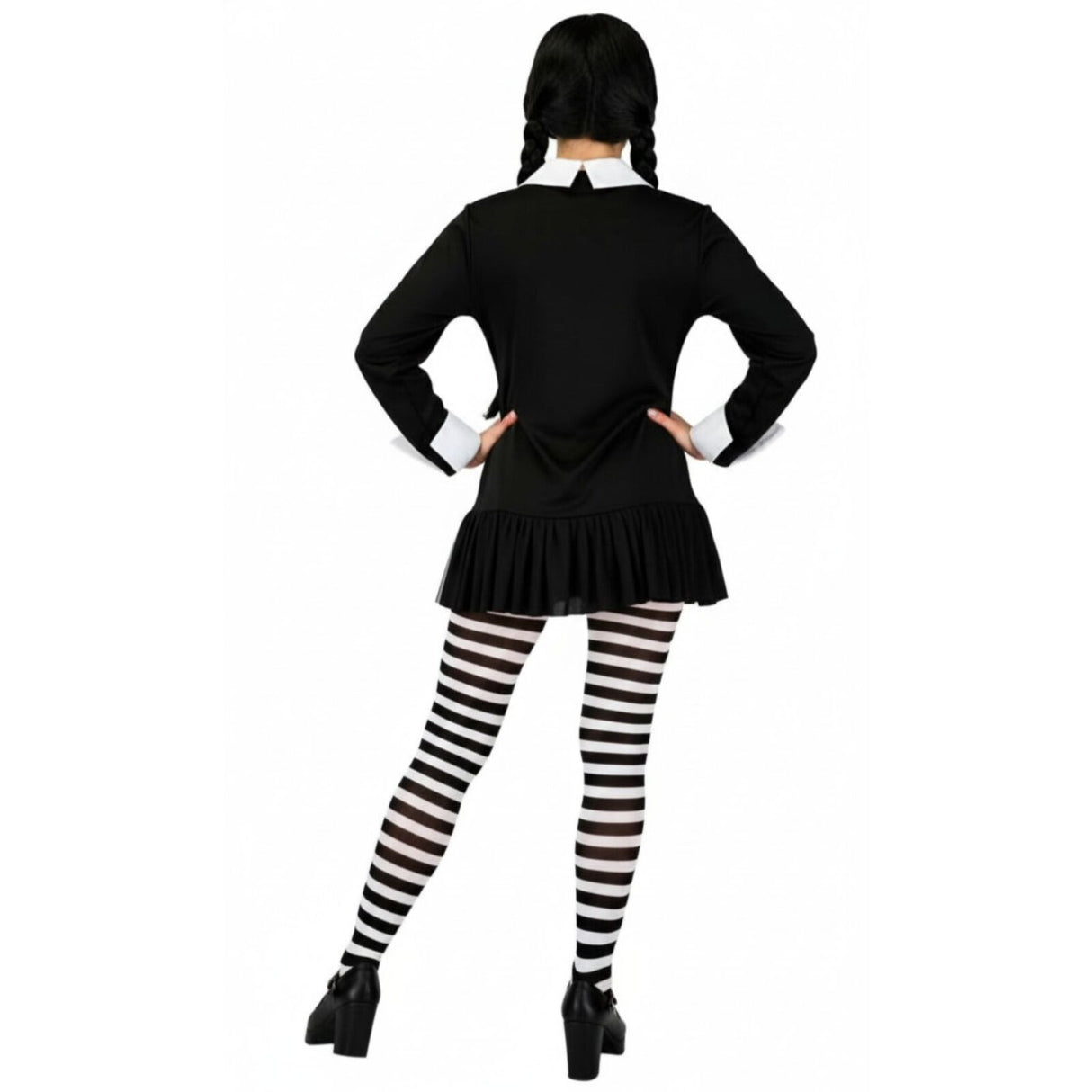Adult Wednesday Addams Costume - Dark Gothic (Halloween & Fancy Dress)