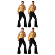 4x Mens 70s Retro Disco Flare Pants/Trousers Bulk Pack - Black (Dance Costume for Halloween & Fancy Dress Party)