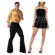 His & Hers Black 70s Disco Couples Costume Set - Retro Dance Halloween