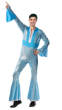 Mens Disco Jumpsuit Costume 1970s Fancy Dress Outfit Adult 70s