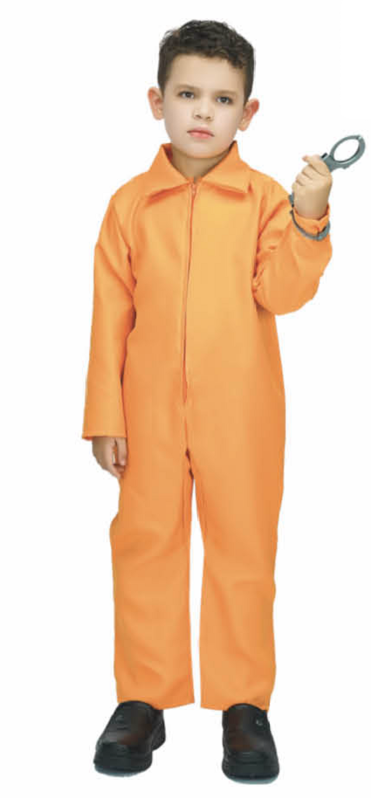 Boys Orange Prisoner Costume - Jail Convict/Robber (Kids Book Week & Halloween Fancy Dress)