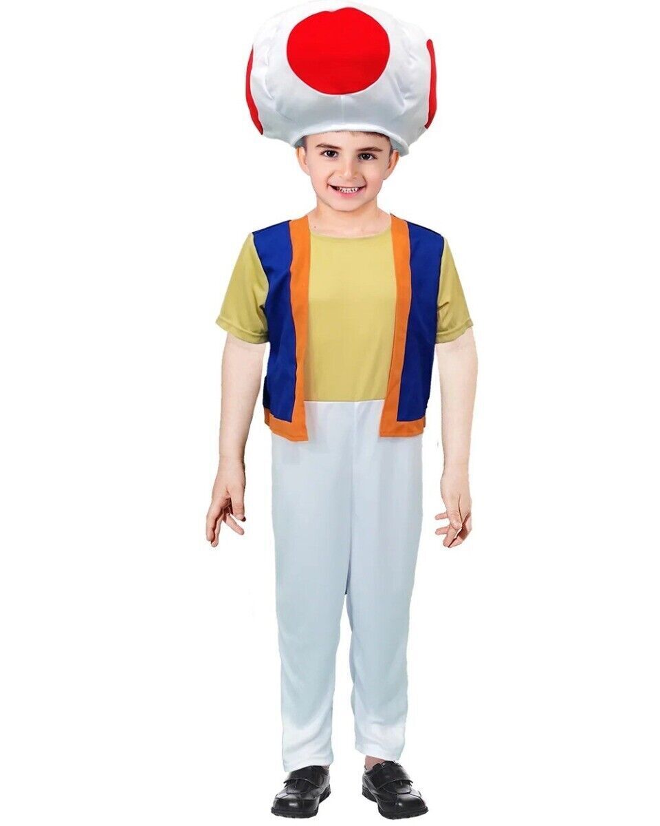 Boys Mushroom Character Costume - Gaming/Cosplay (Kids Book Week & Halloween Fancy Dress)