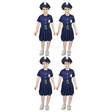4x Girls Police Cop Officer Costume Bulk Pack - Kids Book Week & Halloween Fancy Dress)
