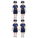 4x Girls Police Cop Officer Costume Bulk Pack - Kids Book Week & Halloween Fancy Dress)