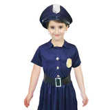Girls Police Cop Officer Costume - Kids Book Week & Halloween Fancy Dress)