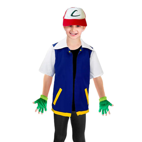 Monster Trainer Ash Ketchum Pokemon Book Week Boys Costume