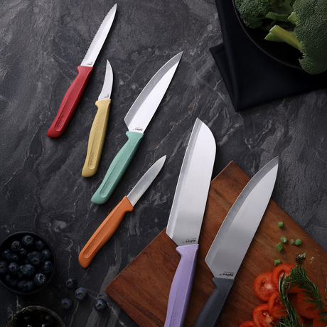 Zyliss 6pcs Classic Knife Gift Set - Stainless Steel (Chef, Santoku, Utility, Paring & Peeling Knives)