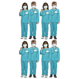 4x Kids Doctor/Nurse Costume Bulk Pack - Emergency Hospital Scrubs (Book Week & Halloween Fancy Dress)