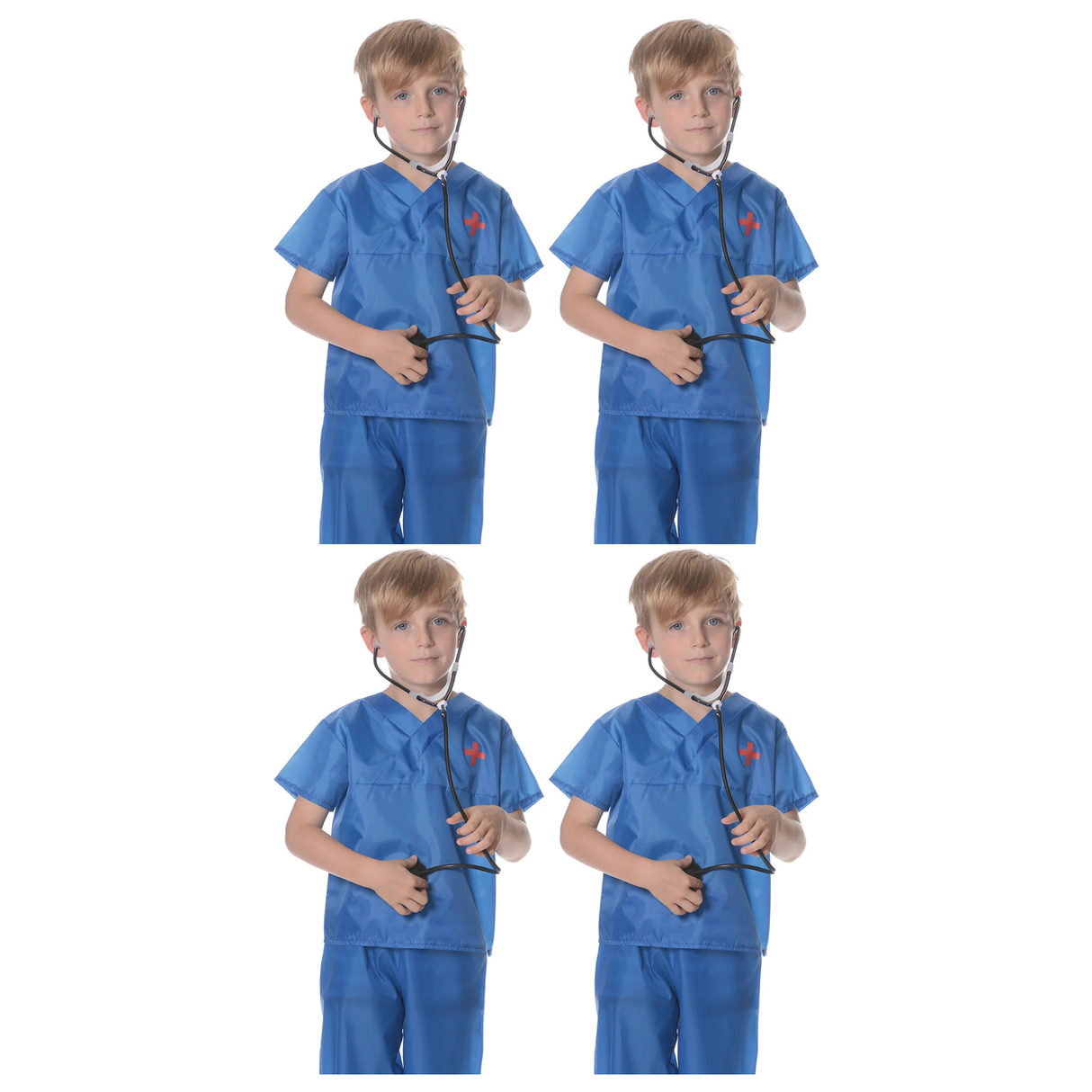4x Boys Surgeon/Doctor Costume Bulk Pack - Scrubs & Uniform (Book Week & Halloween Fancy Dress)