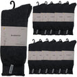 12 Pairs Premium Bamboo Thick Socks Bulk Pack - Charcoal Grey (Mens Heavy Duty Work Socks w/ Cushion)