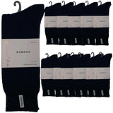 12 Pairs Premium Bamboo Thick Socks Bulk Pack - Mens Heavy Duty Work Socks w/ Cushion - Navy Blue
