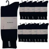 12 Pairs Premium Bamboo Thick Socks Bulk Pack - Mens Heavy Duty Work Socks w/ Cushion - Navy Blue