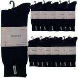 12 Pairs Premium Bamboo Thick Socks Bulk Pack - Mens Heavy Duty Work Socks w/ Cushion - Navy Blue