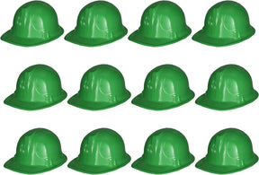 12x Kids Green Construction Hats Bulk - Children's Builder Helmet/Safety Cap Costumes