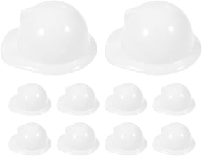 12x Kids White Construction Hats Bulk - Children's Builder Helmet/Safety Cap Costumes