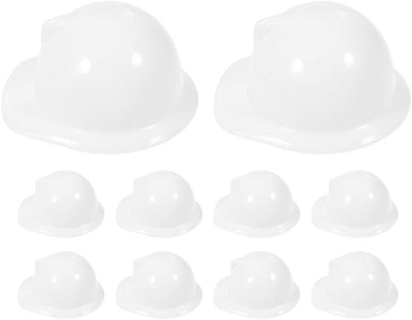 12x Kids Builder Hats Construction Costume Party Helmet Safety Cap Childrens - White