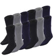 12 Pairs Bamboo Work Socks Bulk Pack - Assorted Colours (Mens Heavy Duty Thick Socks w/ Cushion)