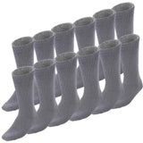 12 Pairs Bamboo Work Socks Bulk Pack - Charcoal Grey (Mens Heavy Duty Thick Socks w/ Cushion)