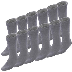 12 Pairs Bamboo Work Socks Bulk Pack - Charcoal Grey (Mens Heavy Duty Thick Socks w/ Cushion)