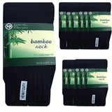 12 Pairs Bamboo Work Socks Bulk Pack - Navy Blue (Mens Heavy Duty Thick Socks w/ Cushion)