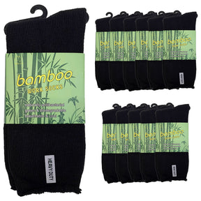 12 Pairs Premium Bamboo Socks Bulk Pack - Mens Heavy Duty Thick Work Socks w/ Cushion