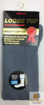 12x Pairs Grey Cotton Rich Loose Top Socks Bulk Pack (Comfort Diabetic Circulation)
